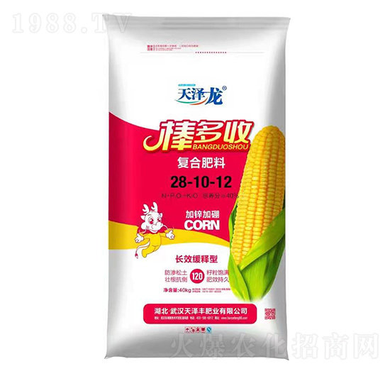 長(zhǎng)效緩釋型復(fù)合肥料28-10-12-棒多收-天澤龍